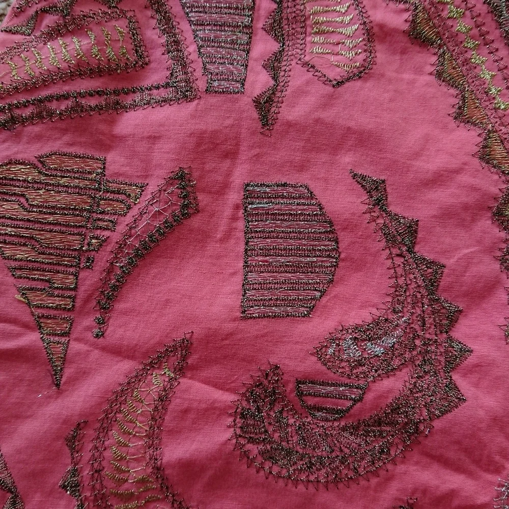 Francesca's 'blue Rain' pink with silver and gold Embroidered mini Skirt Size S - Picture 4 of 11